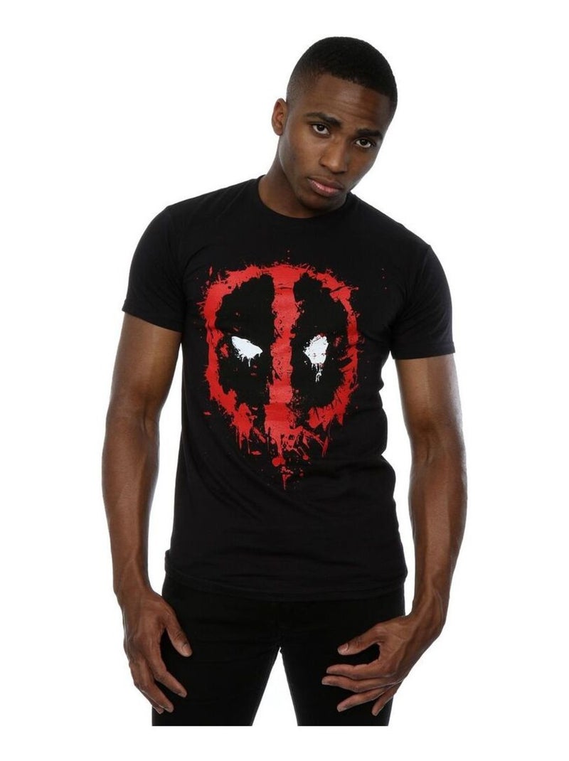 Deadpool - Camiseta Cara Splat de Algodón para Hombre Negro - Kiabi
