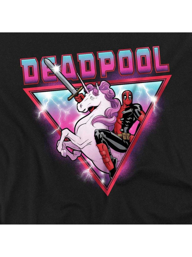 Deadpool - Camiseta Wade Diseño Unicornio para Adultos Unisex Negro - Kiabi