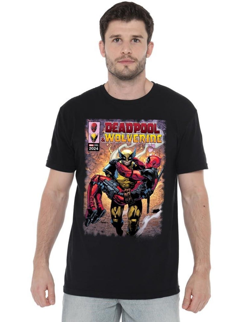 Deadpool & Wolverine - Camiseta Wolverine Saves Deadpool Cómic para Hombre Negro - Kiabi
