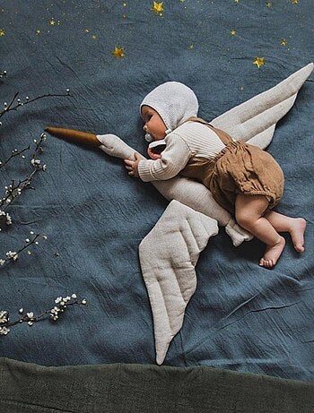 Decoración de pared infantil de lino cigüeña - SEVIRA KIDS