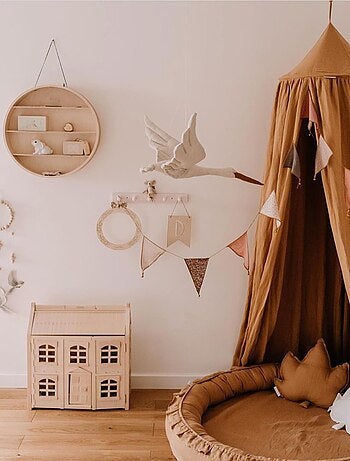 Decoración de pared infantil de lino cigüeña | SEVIRA KIDS