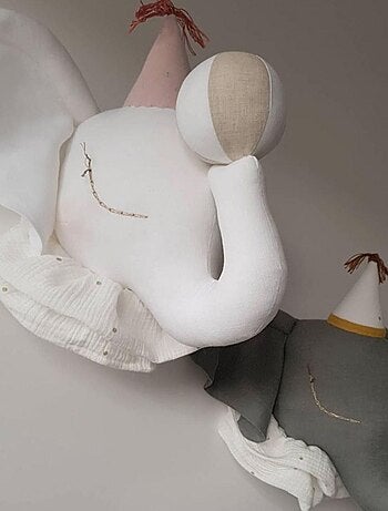 Decoración de pared infantil de lino elefante | SEVIRA KIDS