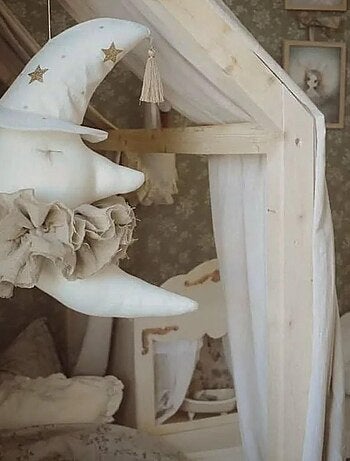 Decoración de pared infantil de lino luna - SEVIRA KIDS