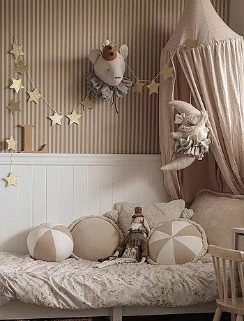 Decoración de pared infantil de lino luna | SEVIRA KIDS