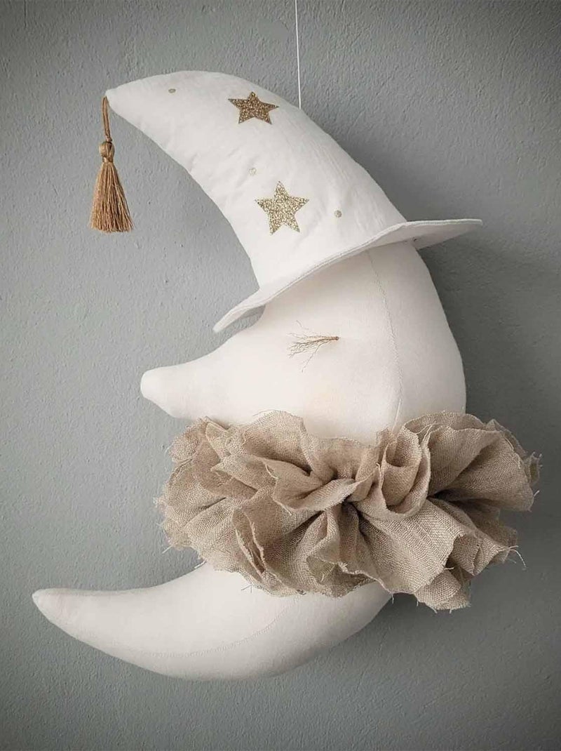 Decoración de pared infantil de lino luna | SEVIRA KIDS Blanco - Kiabi