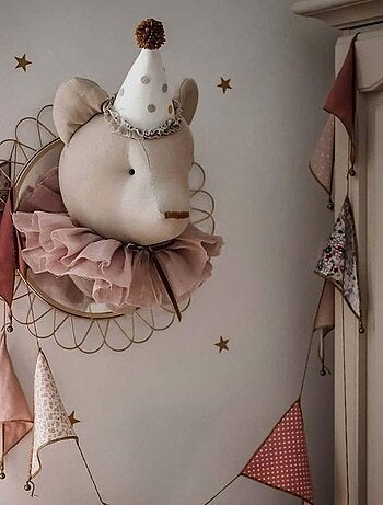 Decoración de pared infantil de lino oso - SEVIRA KIDS