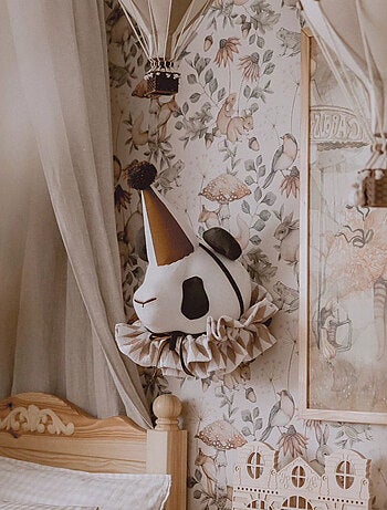 Decoración de pared infantil de lino panda | SEVIRA KIDS