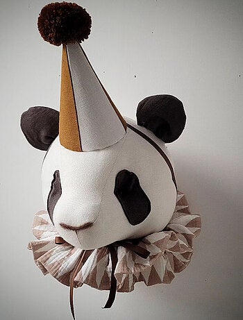 Decoración de pared infantil de lino panda | SEVIRA KIDS