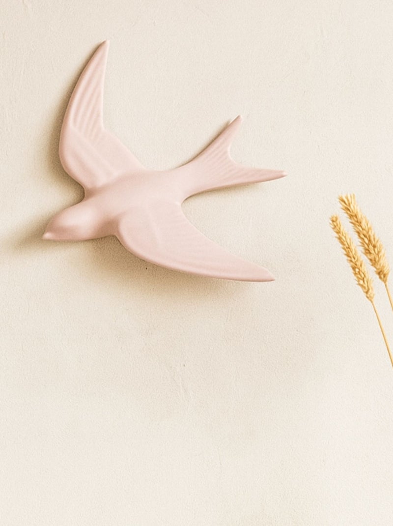 Decoración mural con golondrinas de resina Gris rosa - Kiabi