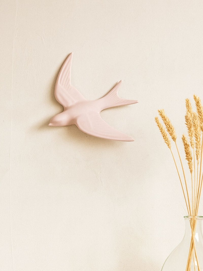 Decoración mural con golondrinas de resina Gris rosa - Kiabi