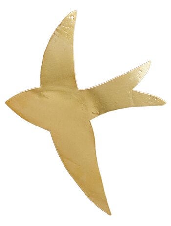 Decoración mural en forma de golondrina de latón