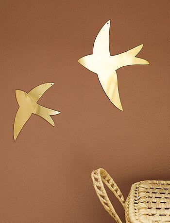 Decoración mural en forma de golondrina de latón