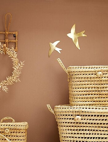 Decoración mural en forma de golondrina de latón