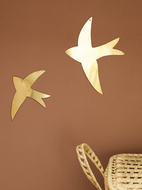Decoración mural en forma de golondrina de latón - Kiabi