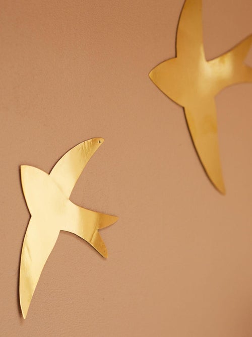 Decoración mural en forma de golondrina de latón - Kiabi