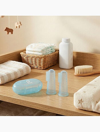 Dedal cepillo dental silicona bebé lote 2