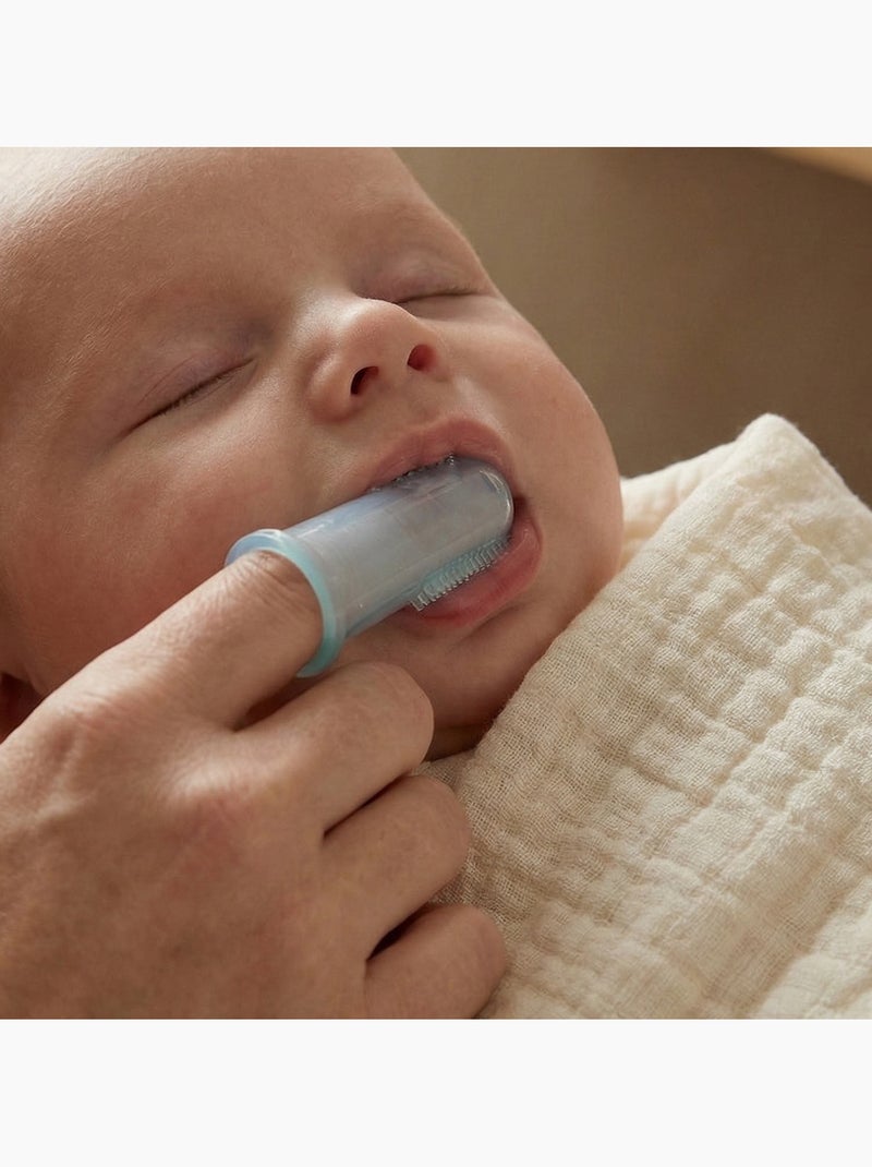 Dedal cepillo dental silicona bebé lote 2 Azul - Kiabi