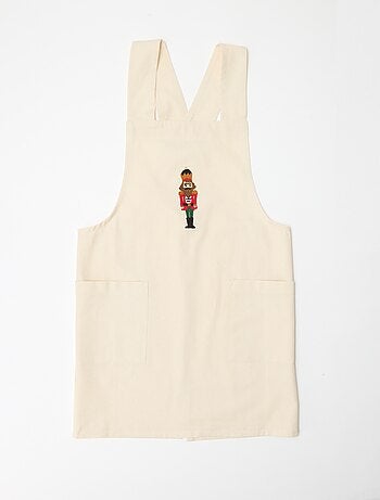 Delantal adulto estampado navideño de algodón 94x69 cm