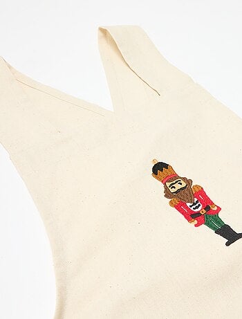 Delantal adulto estampado navideño de algodón 94x69 cm