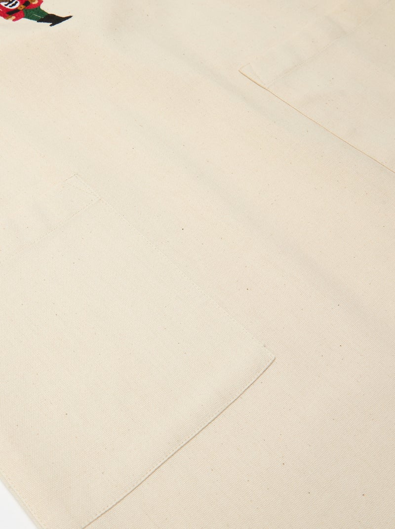 Delantal adulto estampado navideño en algodón 94x69 cm Beige - Kiabi