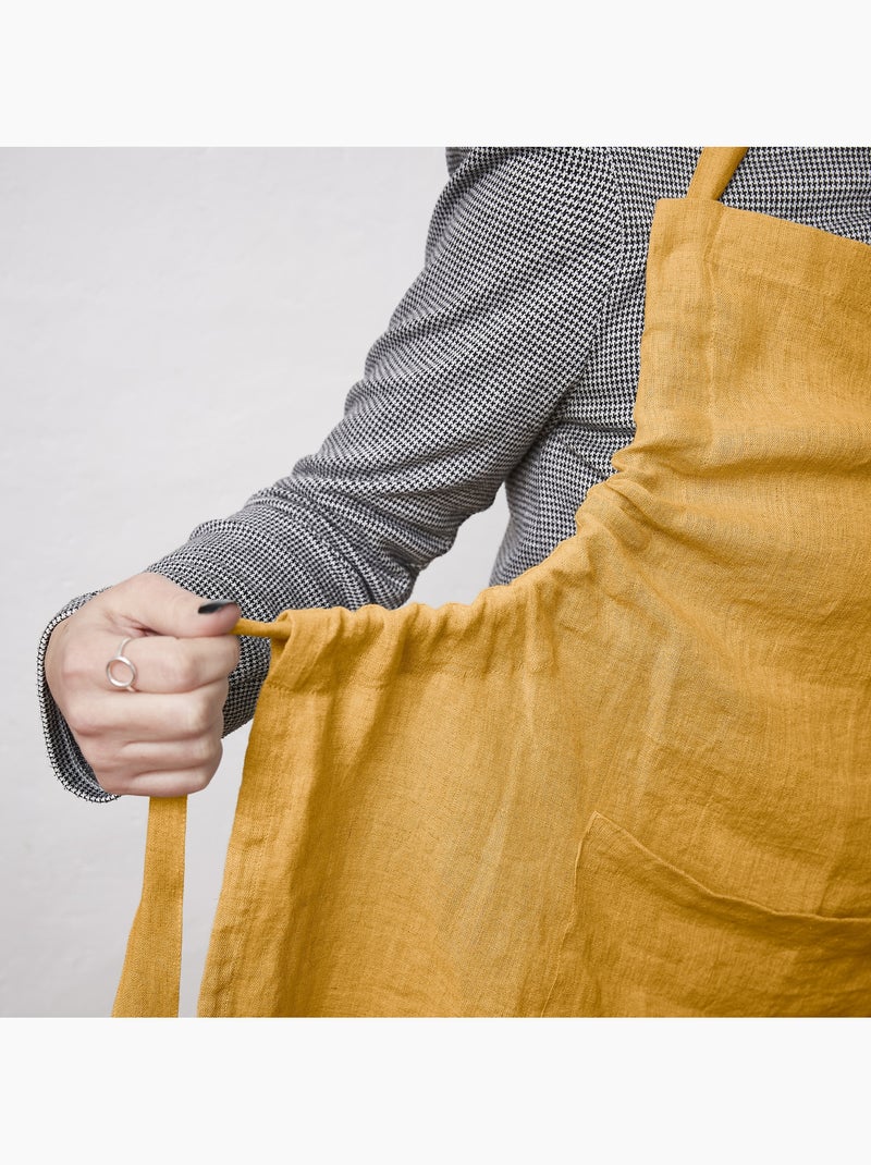 Delantal ajustable – lino lavado francés 160 g/m² – soline Amarillo - Kiabi