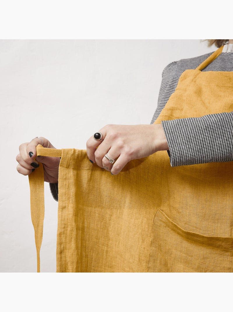 Delantal ajustable – lino lavado francés 160 g/m² – soline Amarillo - Kiabi