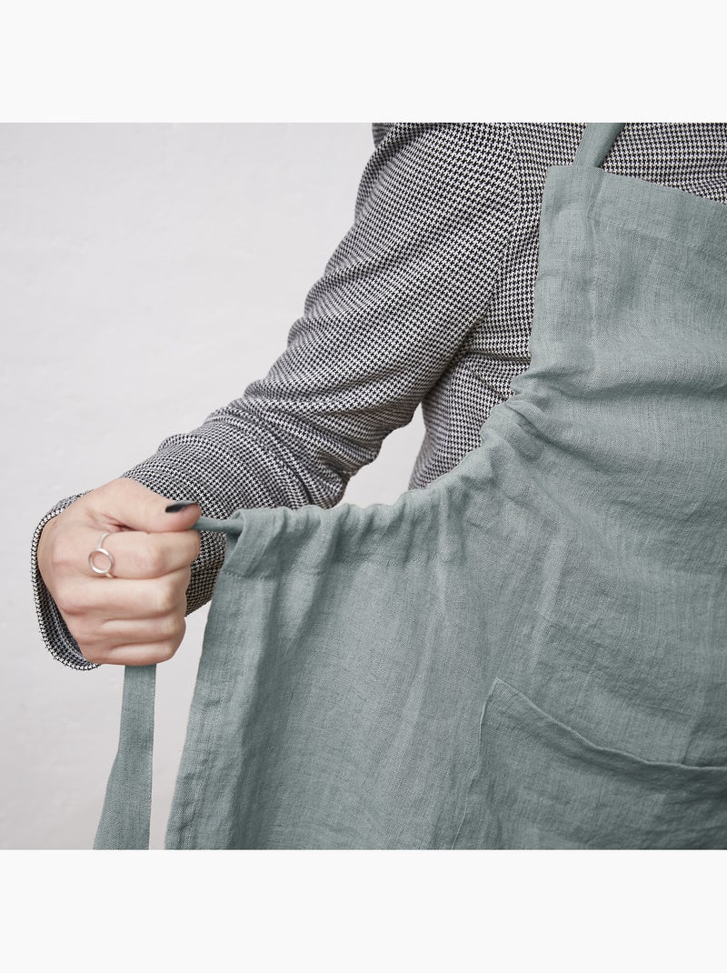 Delantal ajustable – lino lavado francés 160 g/m² – soline Azul - Kiabi