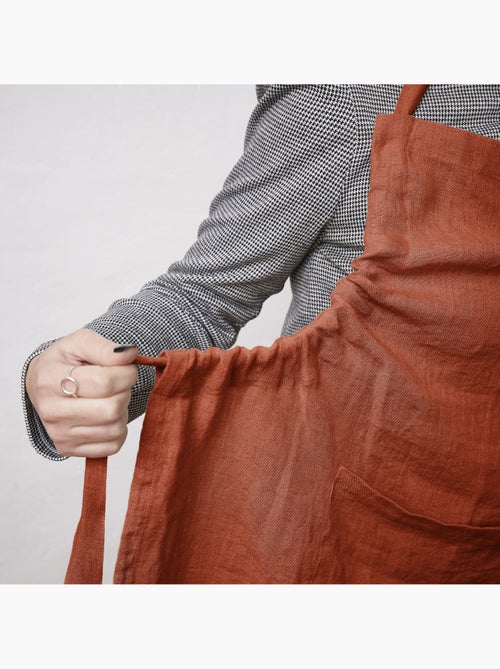 Delantal ajustable – lino lavado francés 160 g/m² – soline - Kiabi