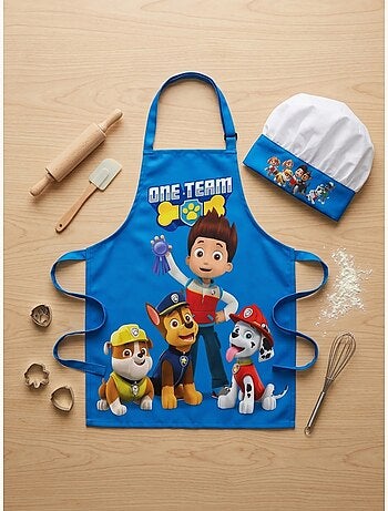 Delantal de cocina infantil con gorro a juego pat' patrouille