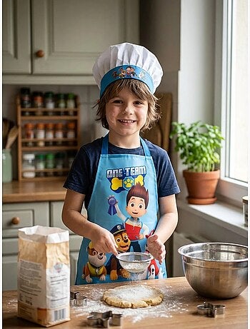 Delantal de cocina infantil con gorro a juego pat' patrouille