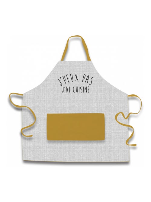 Delantal de cocina – No puedo, estoy cocinando – Bolsillo delantero 70x70 cm – Future Home - Kiabi
