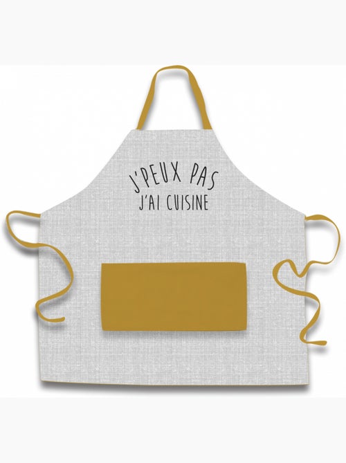 Delantal de cocina para adultos 100% algodón «No puedo, ¡tengo cocina» – Future Home - Kiabi
