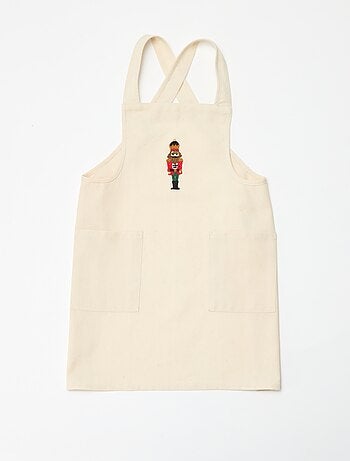 Delantal infantil estampado Navidad en algodón 55x49 cm