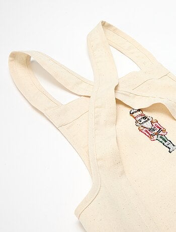 Delantal infantil estampado Navidad en algodón 55x49 cm