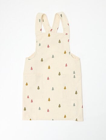 Delantal infantil estampado navideño de algodón 55x49 cm
