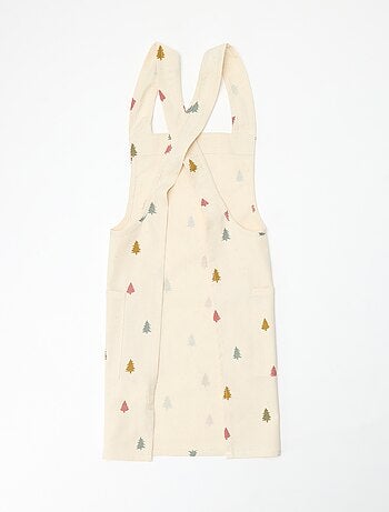 Delantal infantil estampado navideño de algodón 55x49 cm