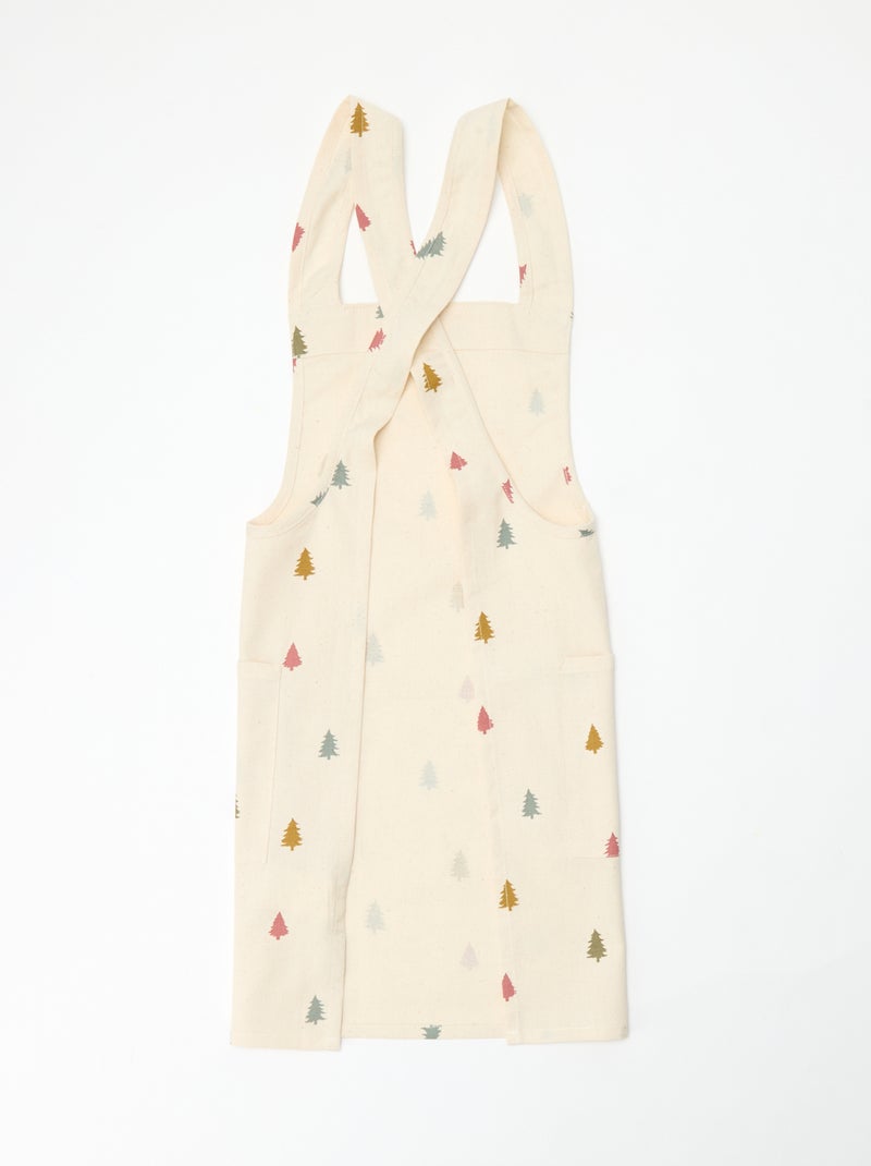 Delantal infantil estampado navideño de algodón 55x49 cm Beige - Kiabi