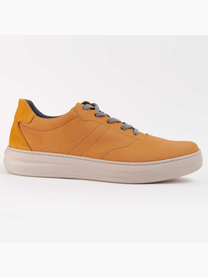 Deportiva Casual Cuero Purapiel Amarillo - Kiabi