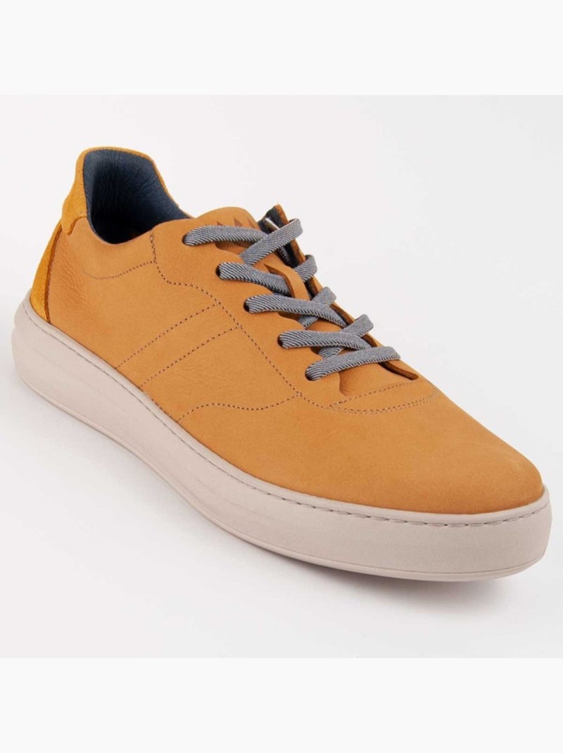 Deportiva Casual Cuero Purapiel Amarillo - Kiabi