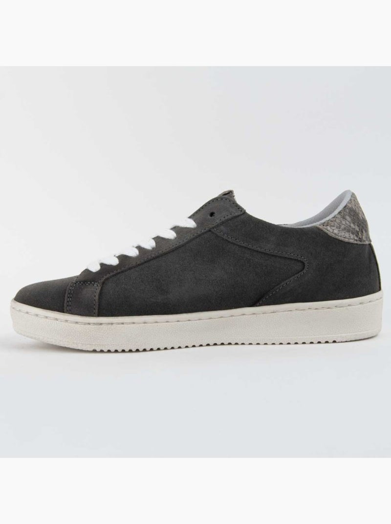 Deportiva Casual Cuero Purapiel Gris - Kiabi