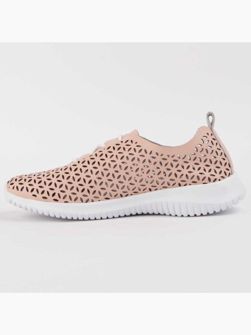 Deportiva Casual Cuero Purapiel Rosa - Kiabi