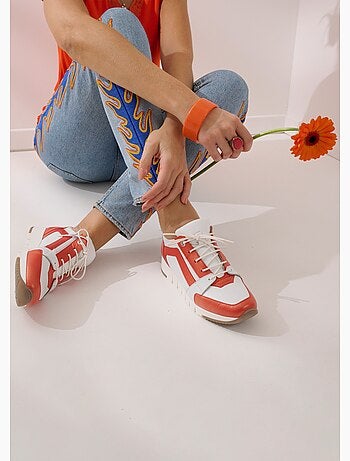 Deportivas anchas confort bicolor piel - Afibel