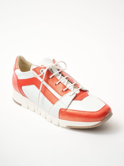 Deportivas anchas confort bicolor piel - Afibel - Kiabi