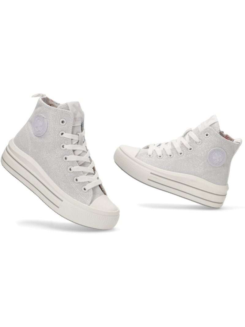 Deportivas Basket Niña Suela Doble - Modelo 151225 Plata - Kiabi