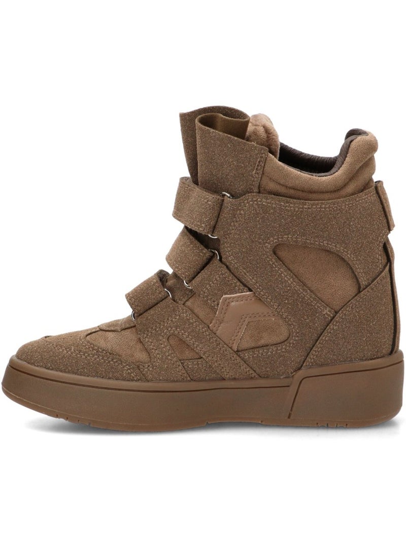 Deportivas casual mujer cuña alta - isteria Taupe - Kiabi