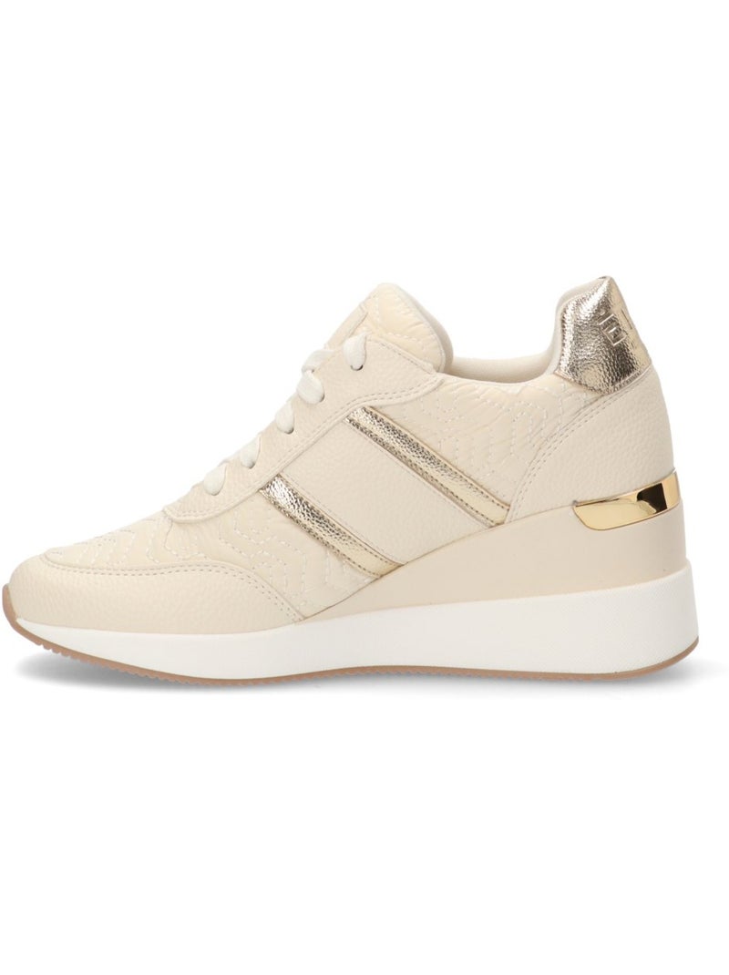 Deportivas casual mujer cuña media - etika Beige - Kiabi