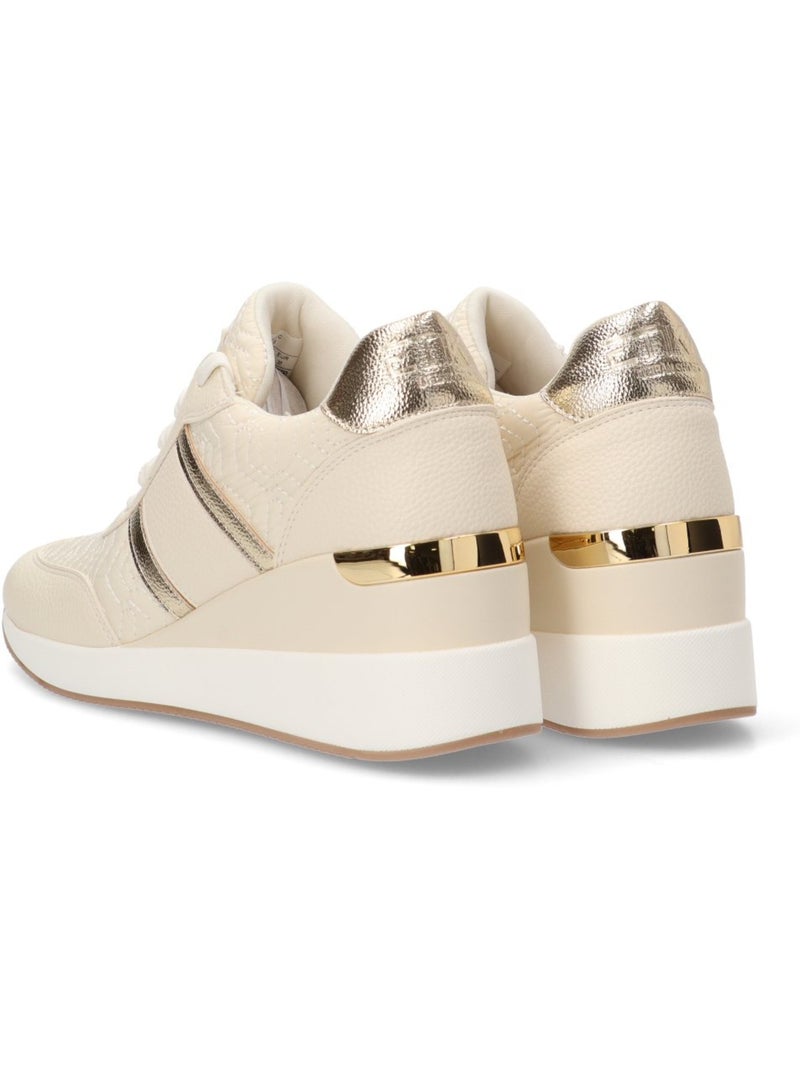 Deportivas casual mujer cuña media - etika Beige - Kiabi