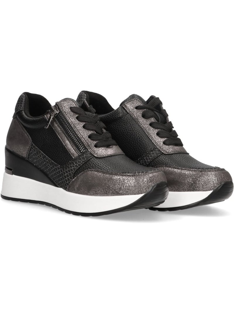 Deportivas Casual Mujer Cuña Media - Etika Negro - Kiabi