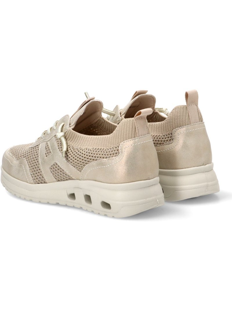 Deportivas Casual Mujer Suela Plana - Amarpies Beige/Blanco perlado/Platino - Kiabi