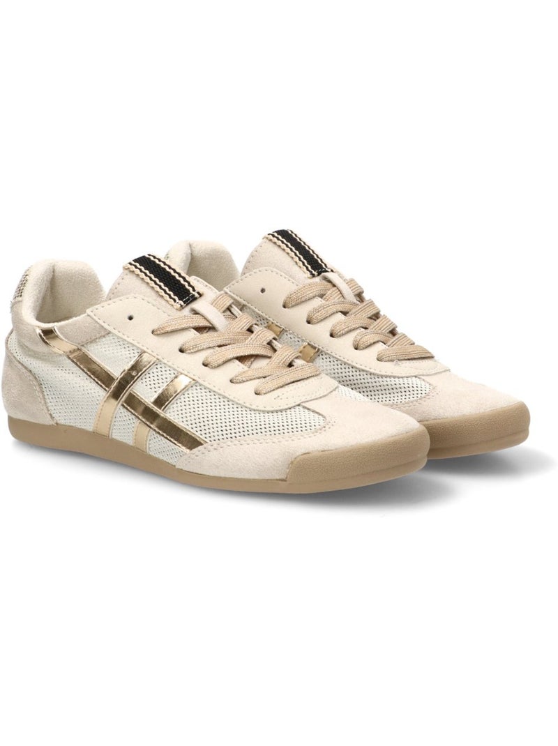 Deportivas Casual Mujer Suela Plana - Corina Beige/Blanco perlado/Platino - Kiabi
